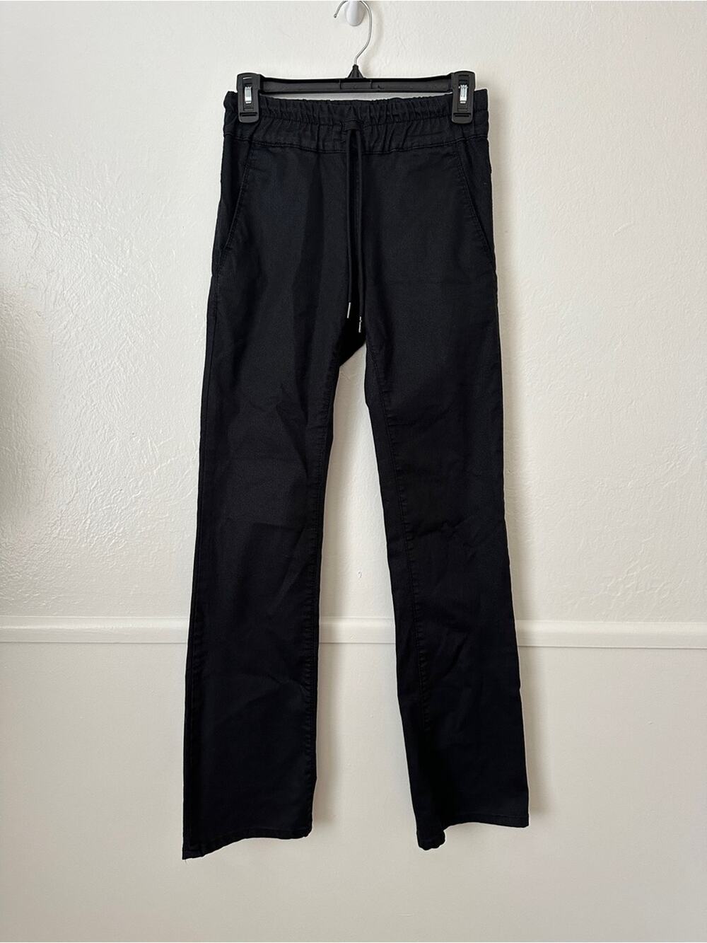 Bevy Flog Slim Straight Drawstring Dot Black Pant 24